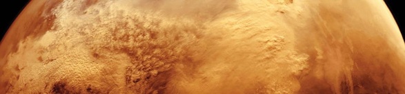 A giant dust storm on Mars which can last months at a time.