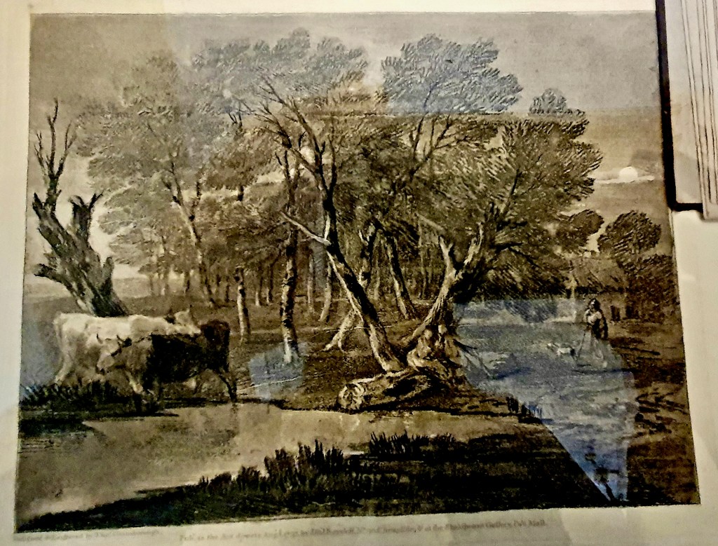 'Beautiful etching by Gainsborough of trees by the rivier."